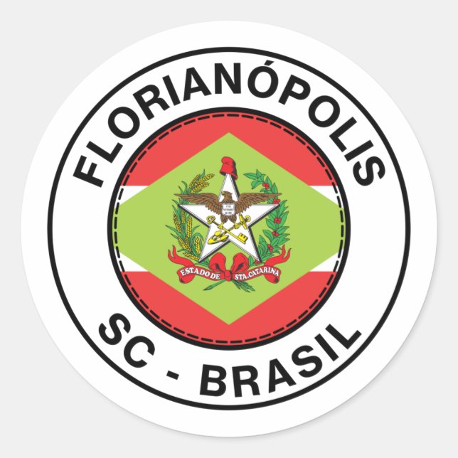 Sticker Rond Brasil Florianopolis Santa Catarina SC Bandeira (Devant)