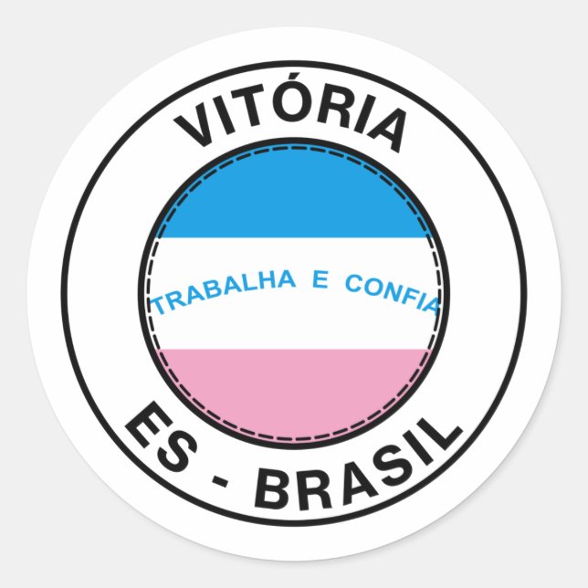 Sticker Rond Brasil Vitoria Espirito Santo ES Bandeira Stamp (Devant)
