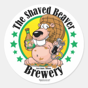 Sticker Rond Brasserie Shaved Beaver