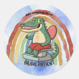 Sticker Rond brave patient codail dentiste