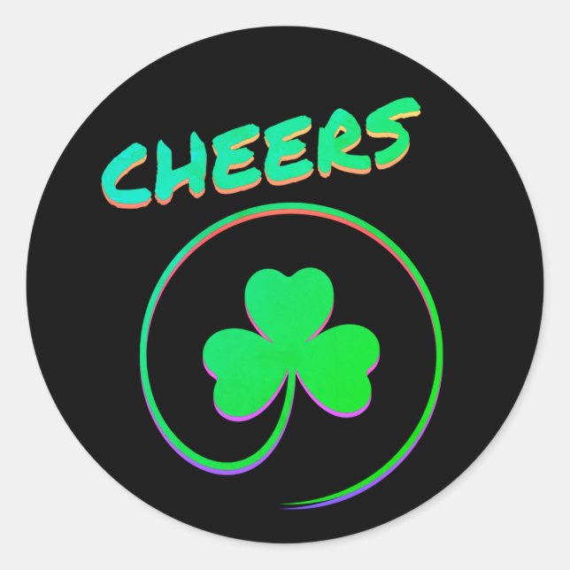 Sticker Rond Bravo Irlande Shamrock de Clover Irlandais St Patr (Devant)