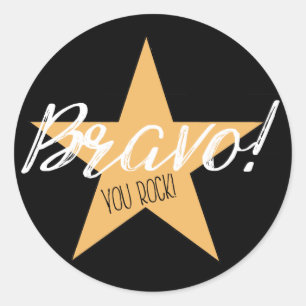 STICKER ROND "BRAVO ! TU ROCK !"