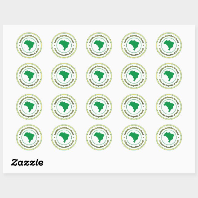 Sticker Rond Brazil (Feuille)
