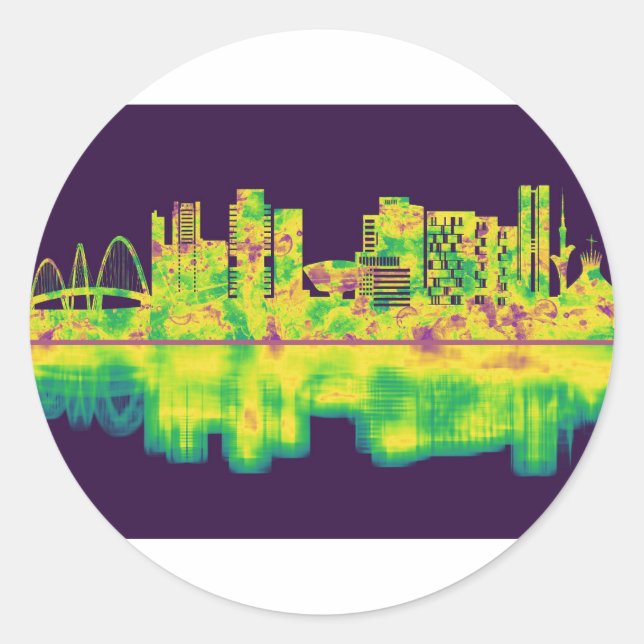 Sticker Rond Brazil Skyline (Devant)