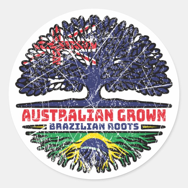 Sticker Rond Brazilian Australian Australian Tree Roots (Devant)