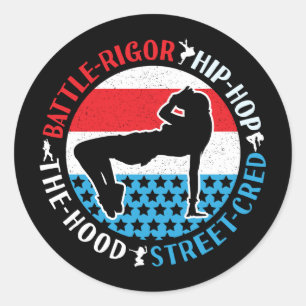 Sticker Rond Break Dance Breakdancing Hip-Hop Dancer Girl