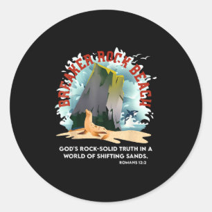 Sticker Rond Breaker Rock Beach Gods Rock Solide Vérité Dans Un