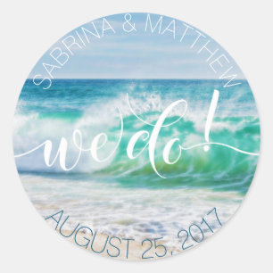 Sticker Rond Breaking Waves Plage tropicale Nous faisons