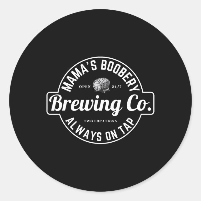 Sticker Rond Breastfeeding Brewery Mamas Ery New Mom Brewing  (Devant)