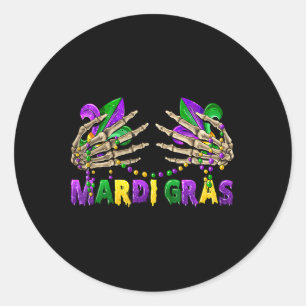 Sticker Rond Breasthirt Mardi Gras 2025 Chemise Perles Drôle Ou