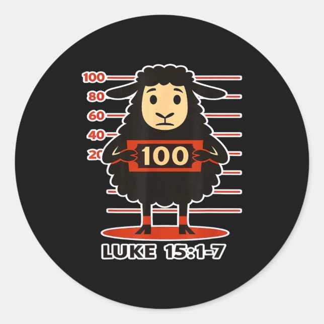 Sticker Rond Brebis perdue Luc 15 1 (Devant)