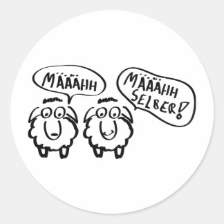 Sticker Rond brebis schafe määähhh määähhh selber !