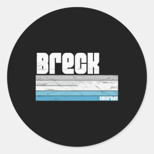 Sticker Rond Breckenridge Colorado Retro Breck Co Ski Snowbo