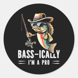 Sticker Rond Bref, Je Suis Un Pro Drôle Amateurs De Pêche Poiss
