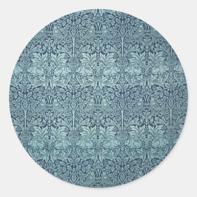 Sticker Rond Brer Rabbit par William Morris Motif textile (Devant)