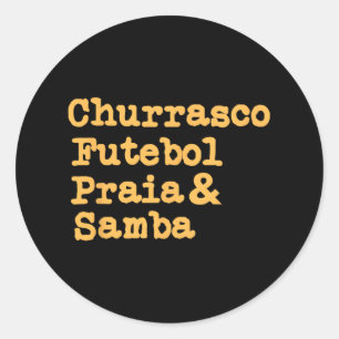 Sticker Rond Brésil Brésil Brasil Churrasco Fut