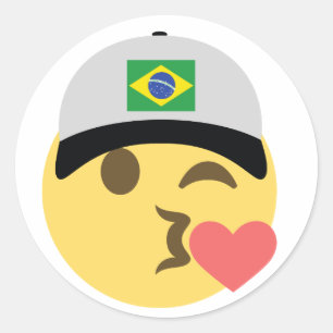 Sticker Rond Brésil Casquette de baseball Emoji
