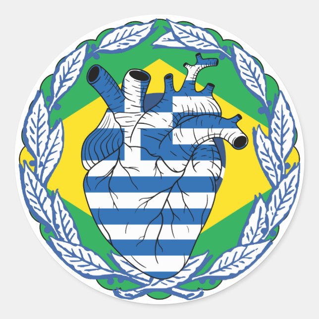 Sticker Rond Brésil Indépendance grecque Grèce (Devant)