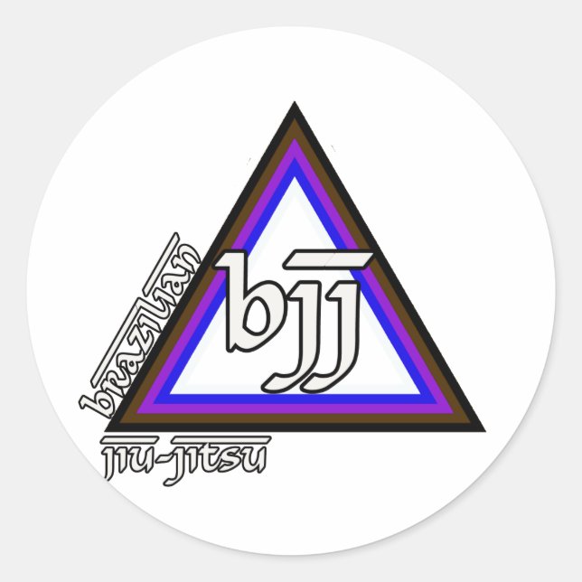 Sticker Rond Brésil Jiu Jitsu BJJ Triangle du progrès (Devant)