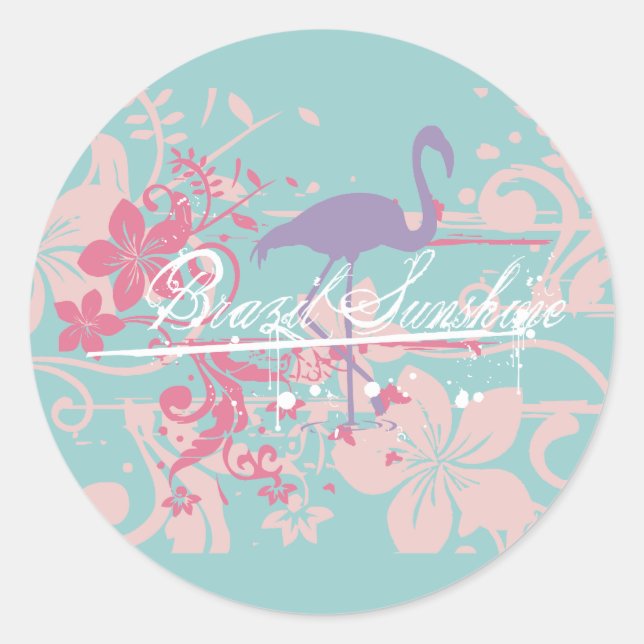 Sticker Rond Brésil Tshirts Sunshine et cadeaux (Devant)