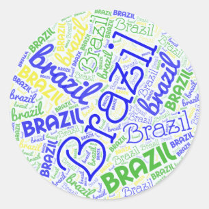 Sticker Rond Brésil Word Cloud
