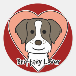 Sticker Rond Bretagne Spaniel Lover