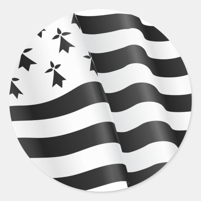 Sticker Rond Breton de Drapeau (drapeau breton) (Devant)
