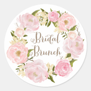 Sticker Rond Brève-brunch romantique des mariées