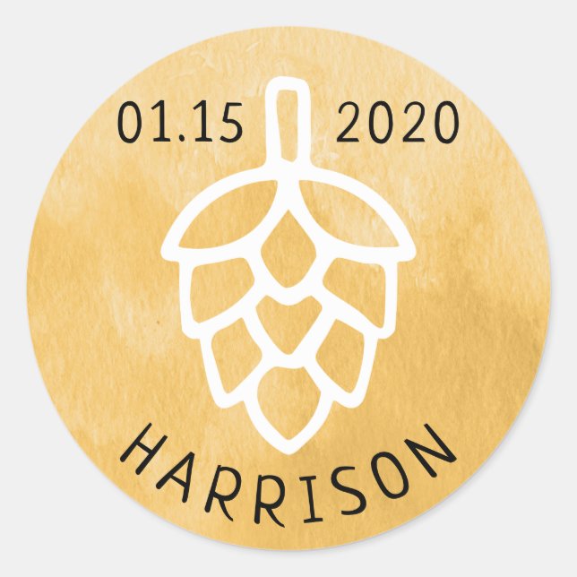 Sticker Rond Brews Before I Do's Beer Hops Wedding shower (Devant)