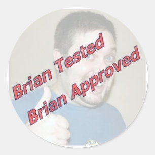 Sticker Rond Brian a examiné, Brian a approuvé