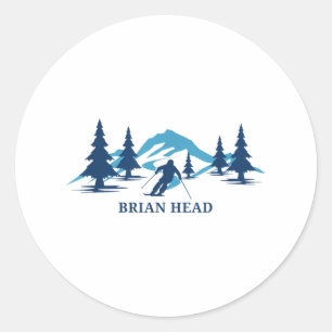 Sticker Rond Brian Head Station de ski de l'Utah Ski de ski _1