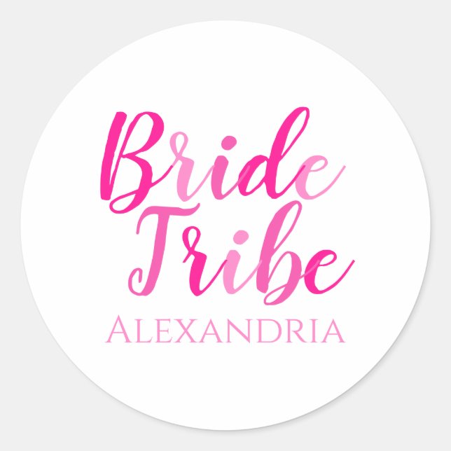 Sticker Rond Bribe Tribe Bachelorette Party Hot rose (Devant)