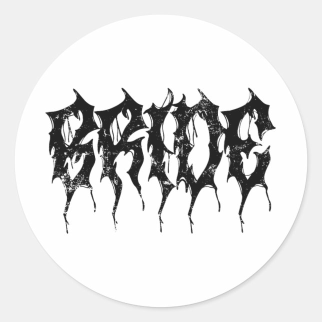 Sticker Rond Bride1 Mariage Bachelorette de la saison Éffrayant (Devant)