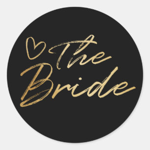 Sticker Rond Bride - Baguette de fausse feuille d'or