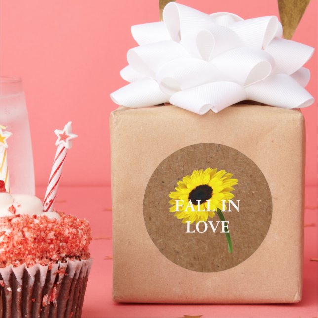 Sticker Rond Bride Co Rustic Bride Tournesol Douche Party (Fête)