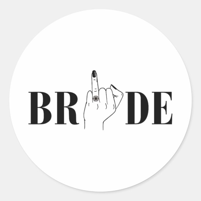 Sticker Rond Bride Mariage Brigade Brigade Bachelorette Party (Devant)