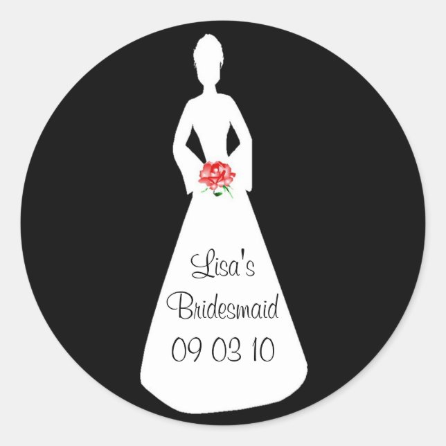 Sticker Rond Bride Silhouette I (Devant)