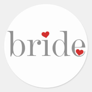 Sticker Rond Bride texte gris