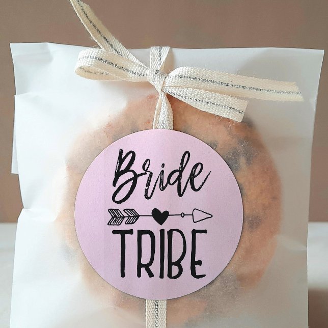 Sticker Rond Bride Tribe | Nom personnalisé Mariage (Créateur téléchargé)