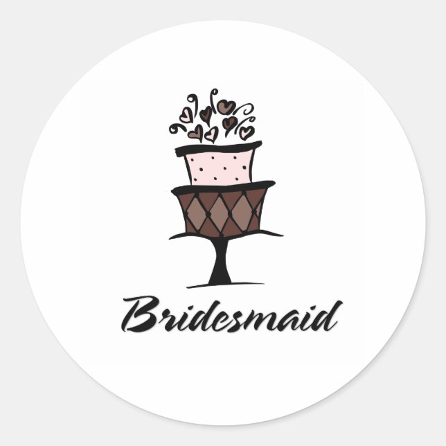 Sticker Rond Bridesmaid Cake (Devant)