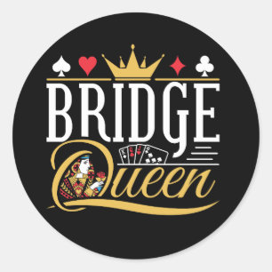 Sticker Rond Bridge Queen Card Game Women