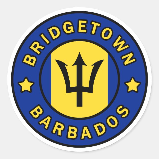 Sticker Rond Bridgetown Barbade (Devant)