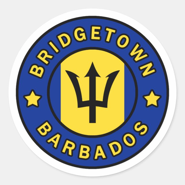 Sticker Rond Bridgetown Barbade (Devant)