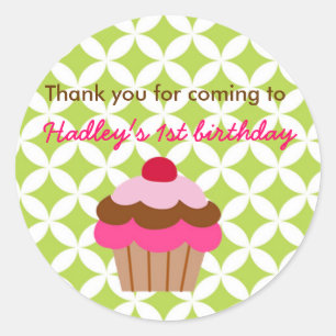 Sticker Rond Bright Cupcake Anniversaire de fête de faveur étiq