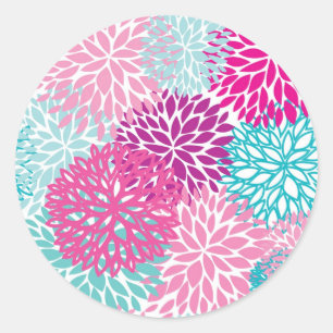 Sticker Rond Bright Floral pattern 2