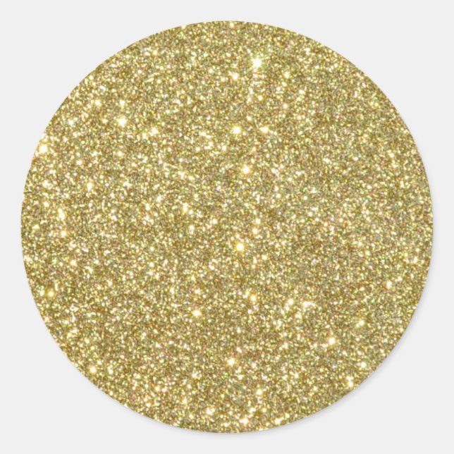 Sticker Rond Bright Gold Parties scintillant étincelles (Devant)