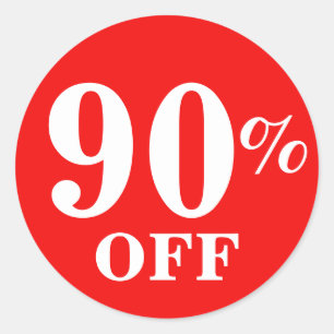 Sticker Rond Bright Red White 90% DE BON