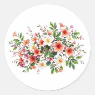 Sticker Rond Bright Spring Floral Bouquet