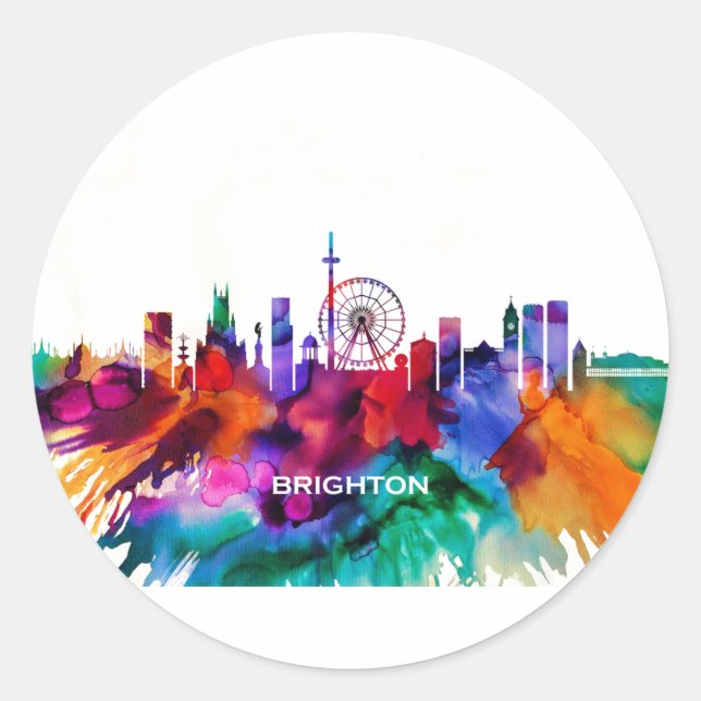 Sticker Rond Brighton Skyline (Devant)