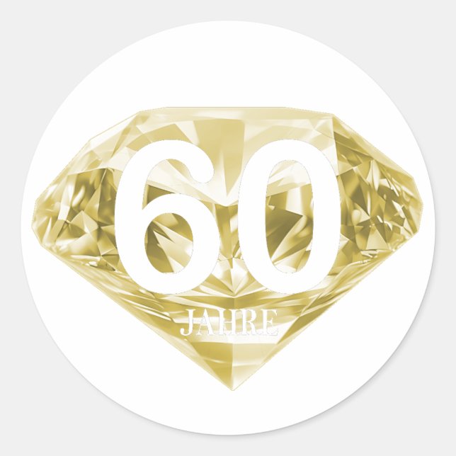 Sticker Rond Brillant 60 ans (Devant)